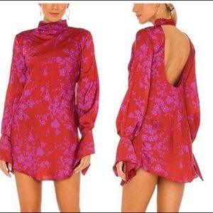 Free People Satin Mini Dress Floral (Aries)